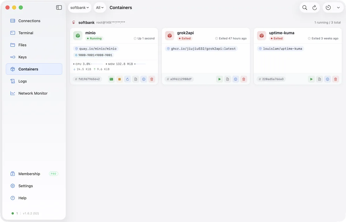 Nexus Shell — containers