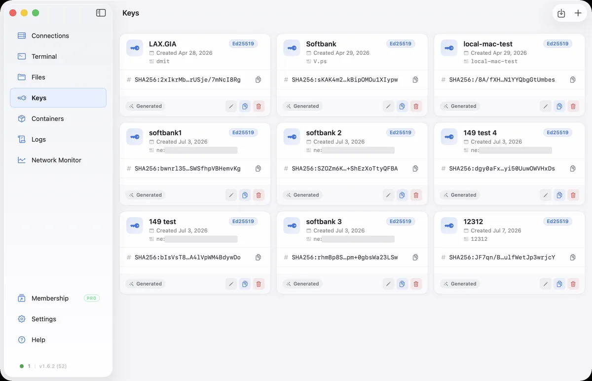 Nexus Shell — keys